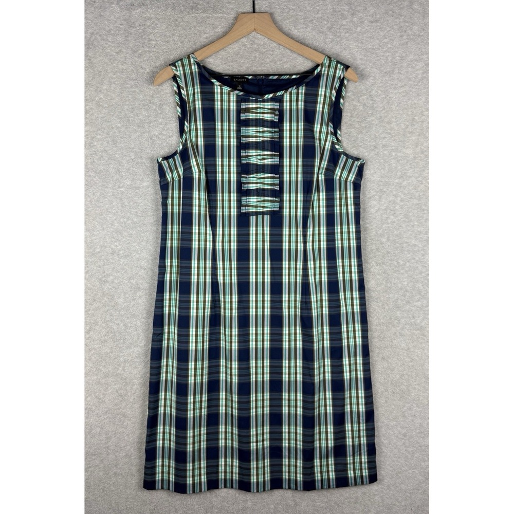 Talbots Navy and Green Plaid Dress
